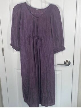Matta Purple Midi Peasant Dress
